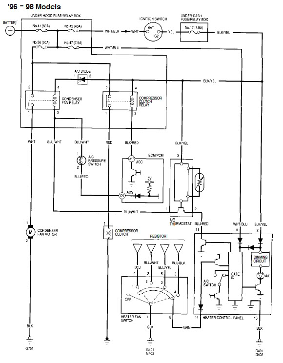 1998 Honda Civic A C Not Working, 1997 Civic Wiring Harness Diagram