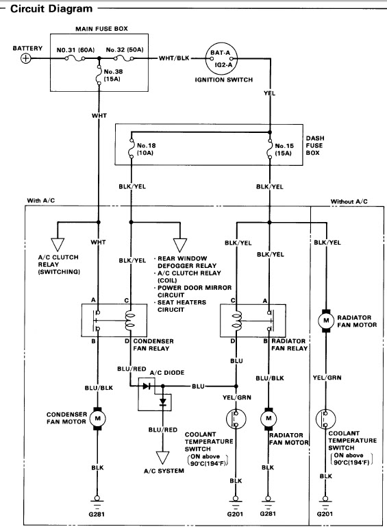 Radiator Cooling Fan Relay Wiring Diagram